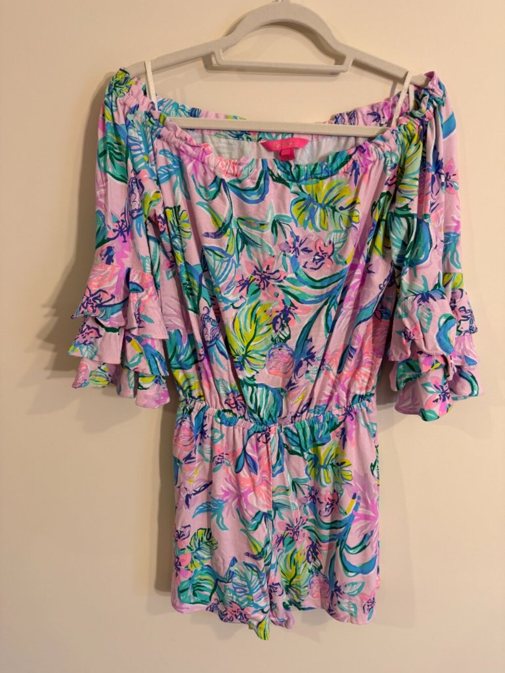 Lilly Pulitzer Calla Romper Mermaid In The Shade Size S Excellent Condition
